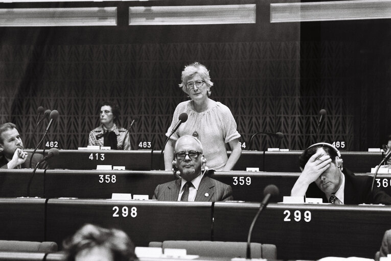 The MEP Beate Ann BROOKES during a session in Strasbourg in May 1980.