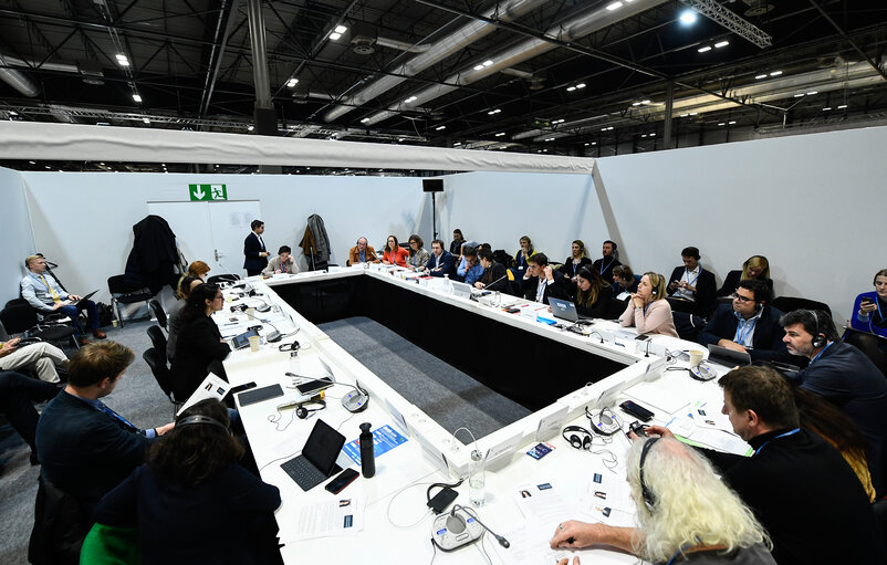 EP Delegation to COP25 Chile (Madrid) - 25th Conference of the Parties (COP25) to the United Nations Framework Convention on Climate Change (UNFCCC) - European Parliament Delegation meeting with Ms. Julie CERQUEIRA, Executive Director, US Climate Alliance at COP 25 in Madrid, on December 10, 2019.