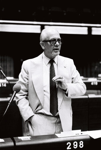 The MEP Kai NYBORG during a session in Strasbourg on May 1980.