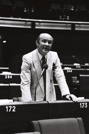 The MEP Renzo Eligio FILIPPI during a session in Strasbourg in May 1980.