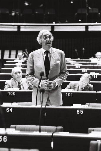 The MEP Fred A. WARNER during a session in Strasbourg in May 1980.