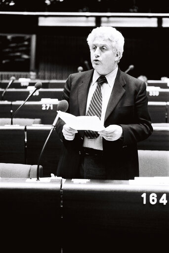 The MEP MARIO DIDO during a session in Strasbourg on May 1980.