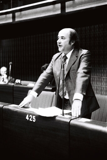 The MEP John Mark TAYLOR during a session in Strasbourg on May 1980.