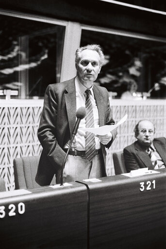 The MEP Emmanuel P.M. MAFFRE-BAUGE during a session in Strasbourg in May 1980.