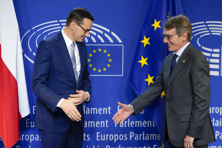 Fotografia 16: David SASSOLI, EP President meets with Mateusz MORAWIECKI, Polish Prime Minister