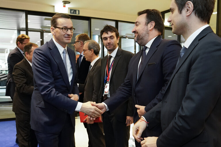 Fotografia 14: David SASSOLI, EP President meets with Mateusz MORAWIECKI, Polish Prime Minister