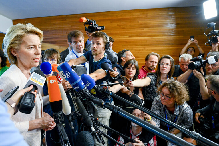 Foto 1: Press point Ursula von der LEYEN, Candidate for President of the European Commission