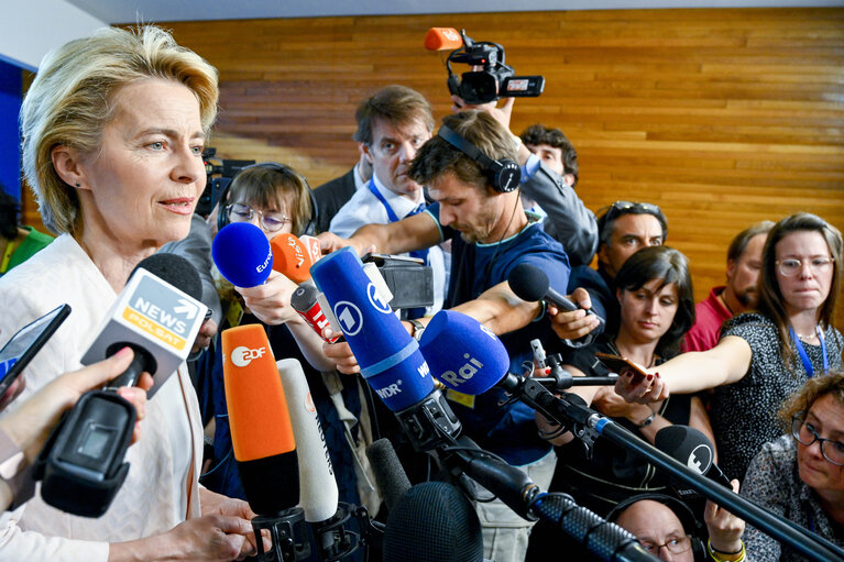 Foto 2: Press point Ursula von der LEYEN, Candidate for President of the European Commission