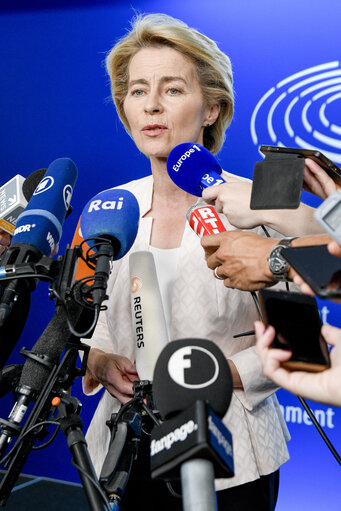 Foto 7: Press point Ursula von der LEYEN, Candidate for President of the European Commission