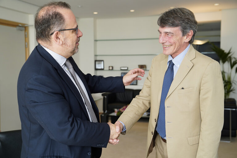 Nuotrauka 2: David SASSOLI, EP President meets with Luca JAHIER, EESC President