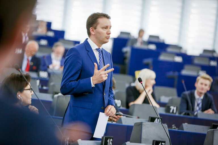 Fotografia 1: Plenary session - Presentation of the programme of activities of the Finnish Presidency of the Council