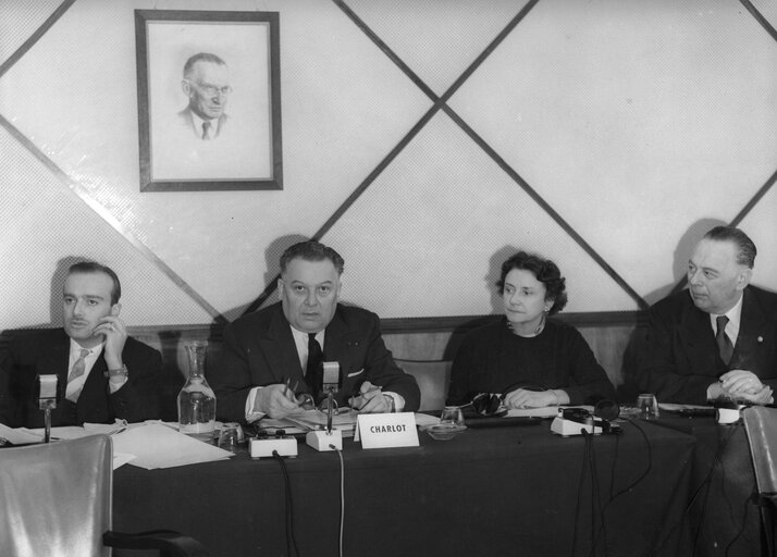 Jean CHARLOT during the Constitutive session of the new European Parliamentary Assembly on the 19th of March 1958