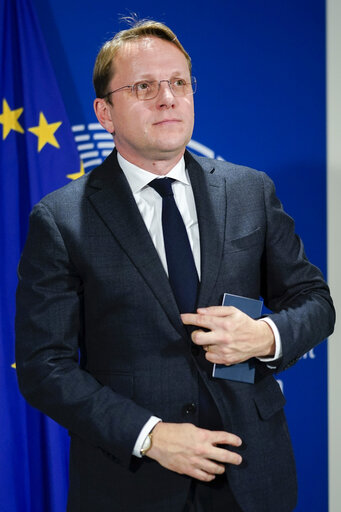 David SASSOLI, EP President meets with Oliver VARHELYI, Hungarian commissioner-designate