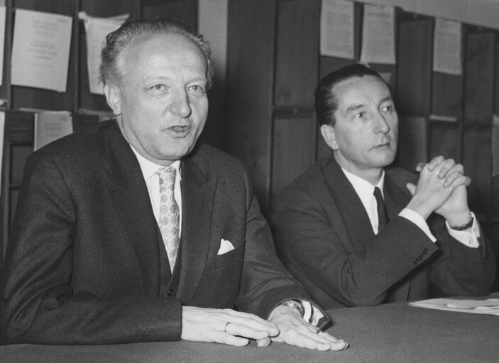 Hans FURLER during the Constitutive session of the new European Parliamentary Assembly on the 19th of March 1958