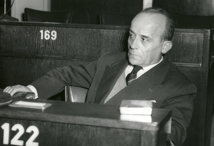 Jean FILLIOL in Constitutive session of the new European Parliamentary Assembly in april 1959