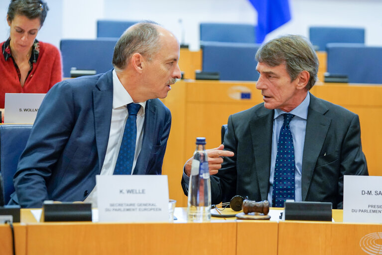 Photo 6: David SASSOLI, EP President takes part in Working Group Future of Europe