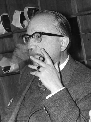 Walter HALLSTEIN during the Constitutive session of the new European Parliamentary Assembly on the 19th of March 1958