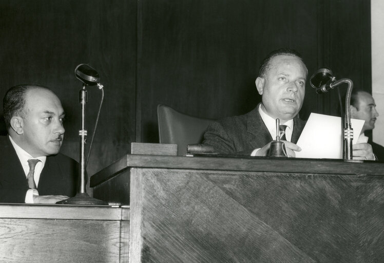 Edoardo BATTAGLIA in Constitutive session of the new European Parliamentary Assembly in april 1959