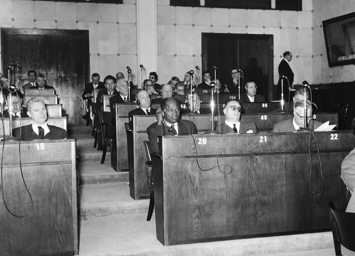 MEPs during the Constitutive session of the new European Parliamentary Assembly on the 19th of March 1958