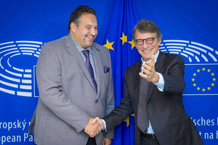 Fotografija 3: David SASSOLI, EP President meets with Romeo FRANZ