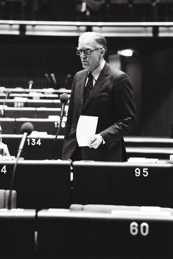 Suriet 22: The MEP Philipp von BISMARCK during a session in Strasbourg in April 1980.