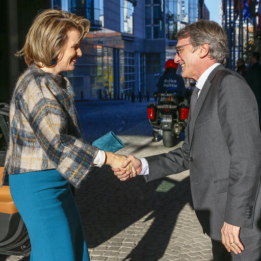 Fotó 5: David SASSOLI, EP President meets with MATHILDE, Queen of the Belgians - Official Welcome