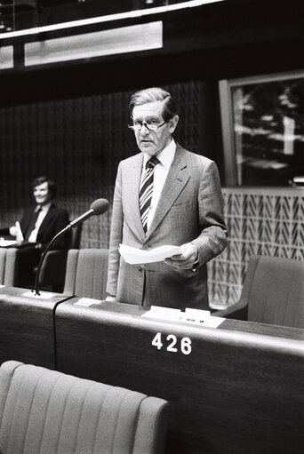 Fotografia 36: The MEP Frederick TUCKMAN during a session in Strasbourg in April 1980.