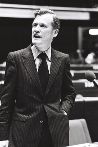 The MEP David A. HARRIS during a session in Strasbourg in April 1980.