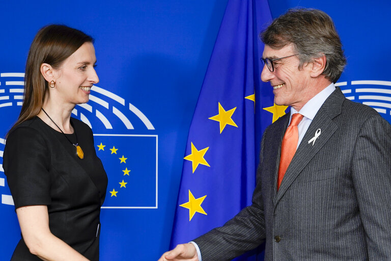 Foto 3: David SASSOLI, EP President meets with Sylwia SPUREK