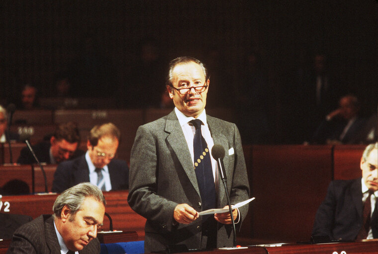 The President of the EC in plenary session in Strasbourg.