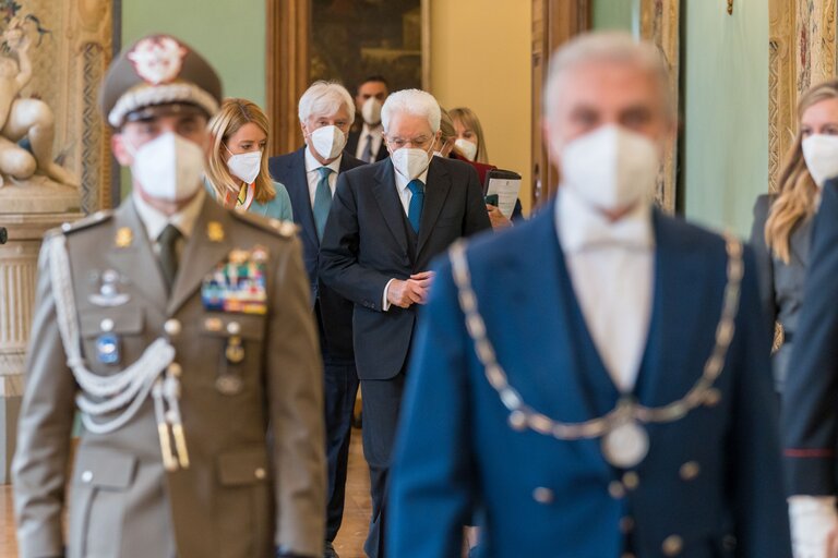 Fotografija 30: Visit Roberta METSOLA, EP President to Italy - Meeting with Sergio MATTARELLA, President of the Italian Republic