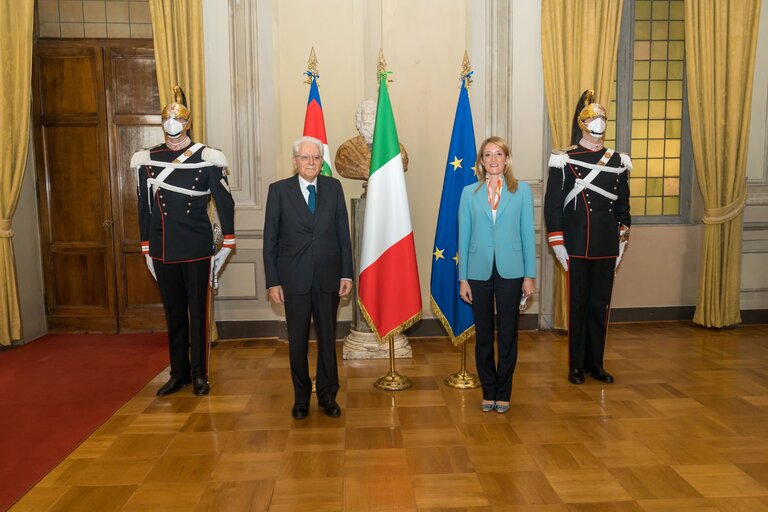 Fotografija 31: Visit Roberta METSOLA, EP President to Italy - Meeting with Sergio MATTARELLA, President of the Italian Republic