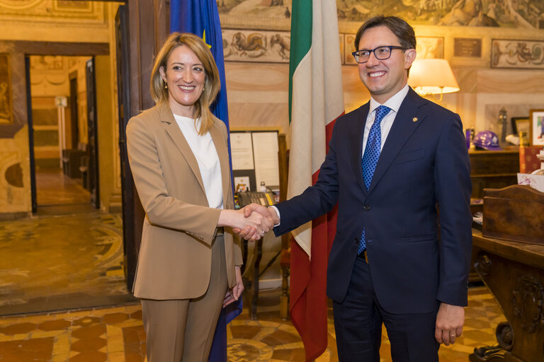 Fotografie 15: Visit of Roberta METSOLA, EP President to Italy - Meeting with Dario NARDELLA, Mayor of  Florence