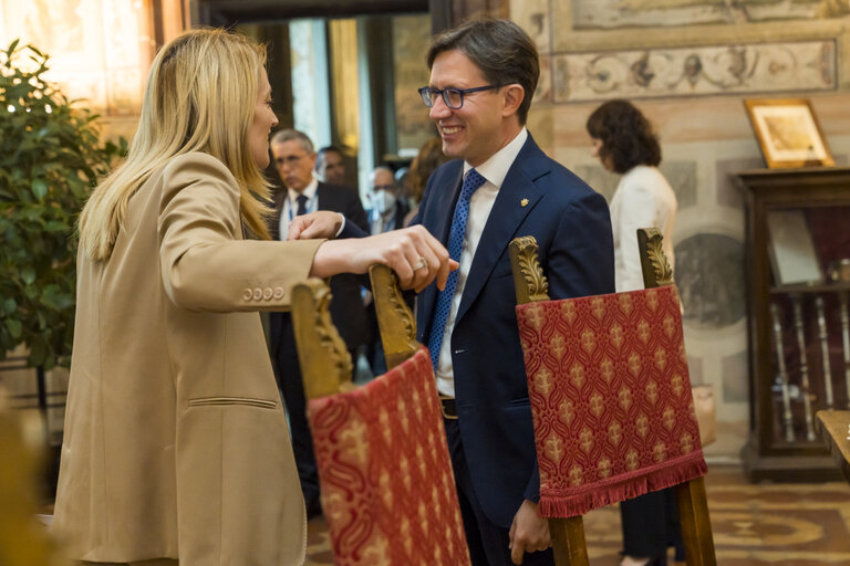 Fotografie 14: Visit of Roberta METSOLA, EP President to Italy - Meeting with Dario NARDELLA, Mayor of  Florence