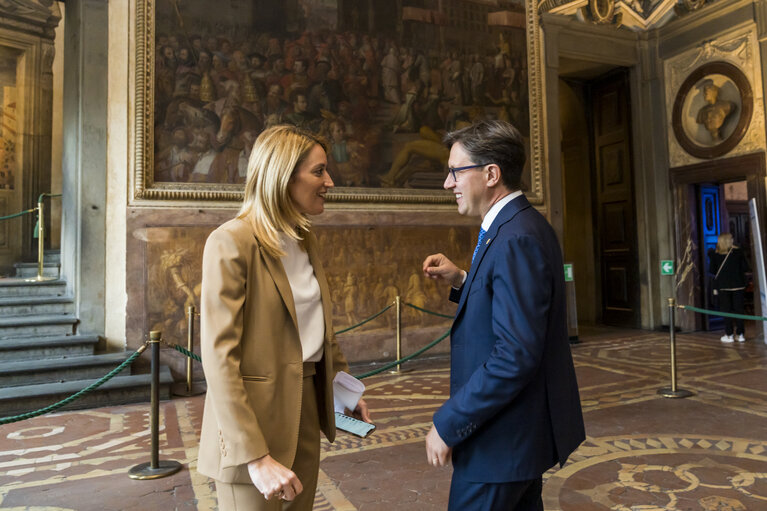 Fotografie 16: Visit of Roberta METSOLA, EP President to Italy - Meeting with Dario NARDELLA, Mayor of  Florence