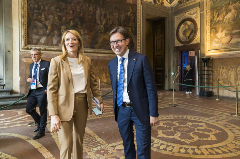 Fotografie 18: Visit of Roberta METSOLA, EP President to Italy - Meeting with Dario NARDELLA, Mayor of  Florence