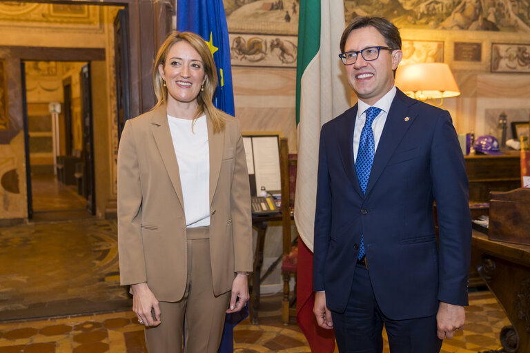 Fotografie 13: Visit of Roberta METSOLA, EP President to Italy - Meeting with Dario NARDELLA, Mayor of  Florence