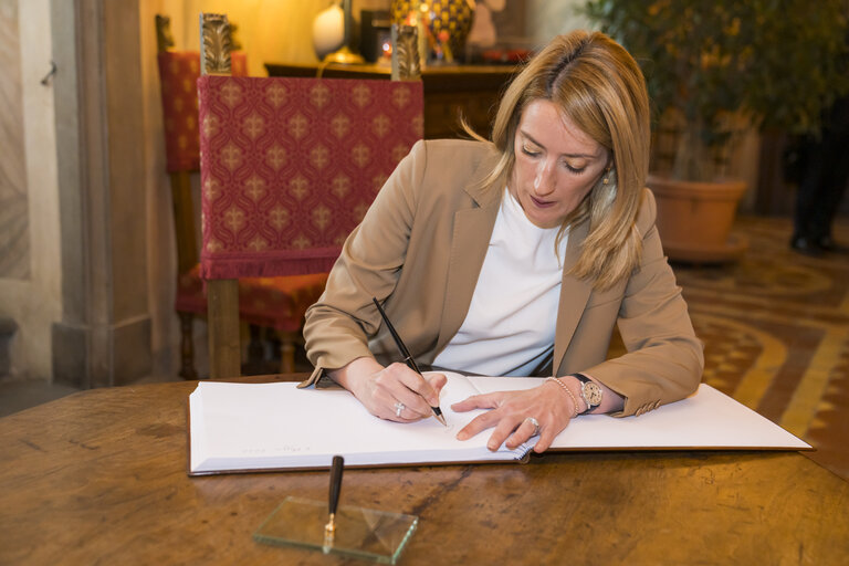 Fotografie 10: Visit of Roberta METSOLA, EP President to Italy - Meeting with Dario NARDELLA, Mayor of  Florence