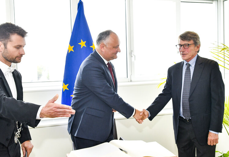 David SASSOLI - EP President meets with Igor DODON - President of Moldova