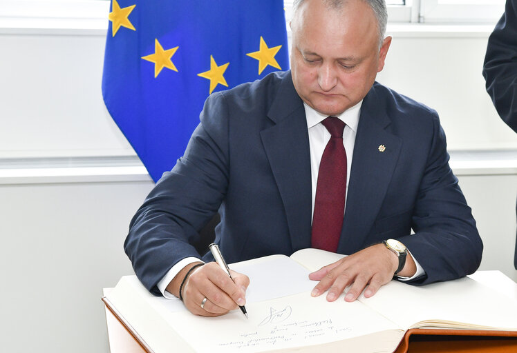 David SASSOLI - EP President meets with Igor DODON - President of Moldova