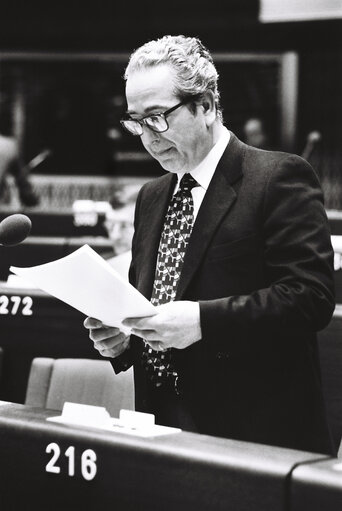 The MEP Vincenzo GATTO during a session in Strasbourg in March 1980.