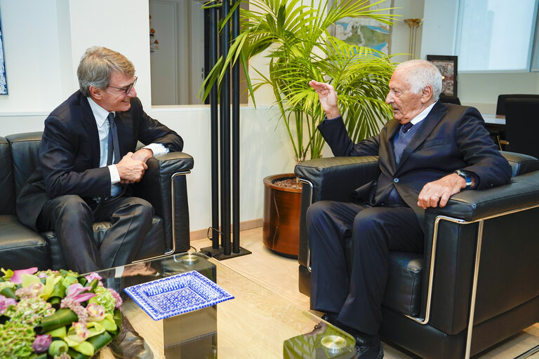 David SASSOLI, EP President meets with Giulio RAPETTI (aka MOGOL), President of SIAE