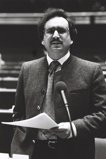 The MEP Reinhold L. BOCKLET during a session in Strasbourg in March 1980.