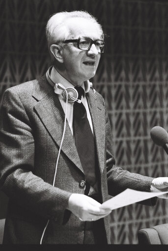 The MEP Maurits COPPIETERS during a session in Strasbourg in March 1980.