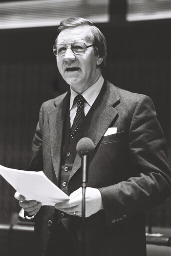 The MEP Teun TOLMAN during a session in Strasbourg in March 1980.