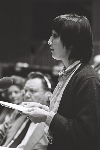 The MEP Carla BARBARELLA during a session in Strasbourg in March 1980.