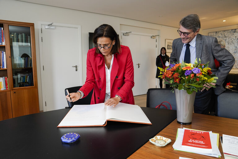 David SASSOLI, EP President meets with H.S.H. Stéphanie, Princess of Monaco