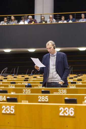 Fotografie 31: Plenary session  - Commission statement - Greening the European Investment Bank, in the presence of Werner Hoyer, President of the EIB