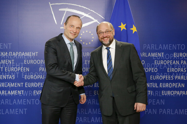 Martin SCHULZ - EP President meets with Morten KJAERUM, director of the European Agency for Fundamental Rights