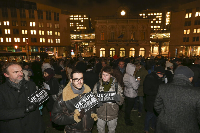 Photo 14: Tribute demonstration for the victims of the attack against Charlie Hebdo